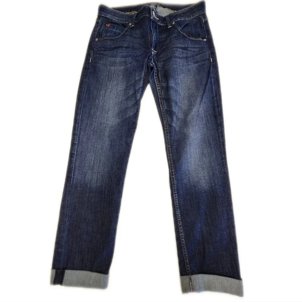 Hudson Jeans, Bacara Crop Straight Cuffed, Kern (Dark Blue Wash), 28